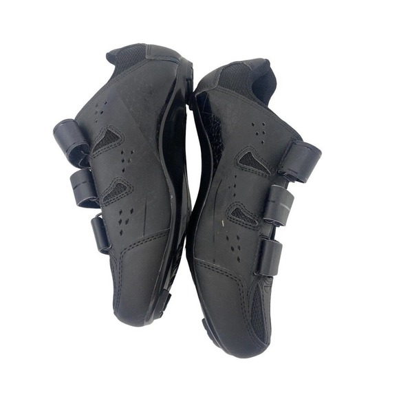 Hiland Mens Cycling Bike Shoes Black Straps Clipless Size US 8 Or 39 Wore Once - Picture 7 of 8
